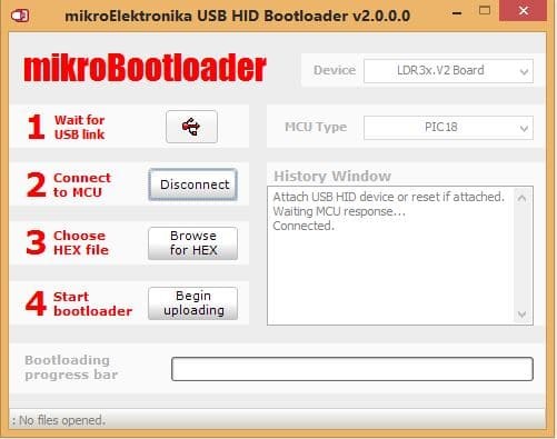Bootloader program window