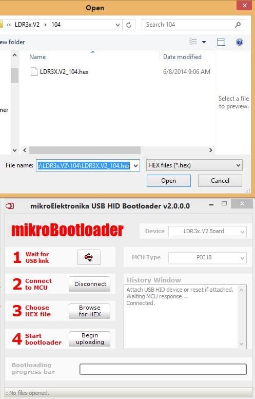 Bootloader program window