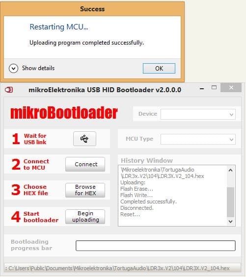 Bootloader program window