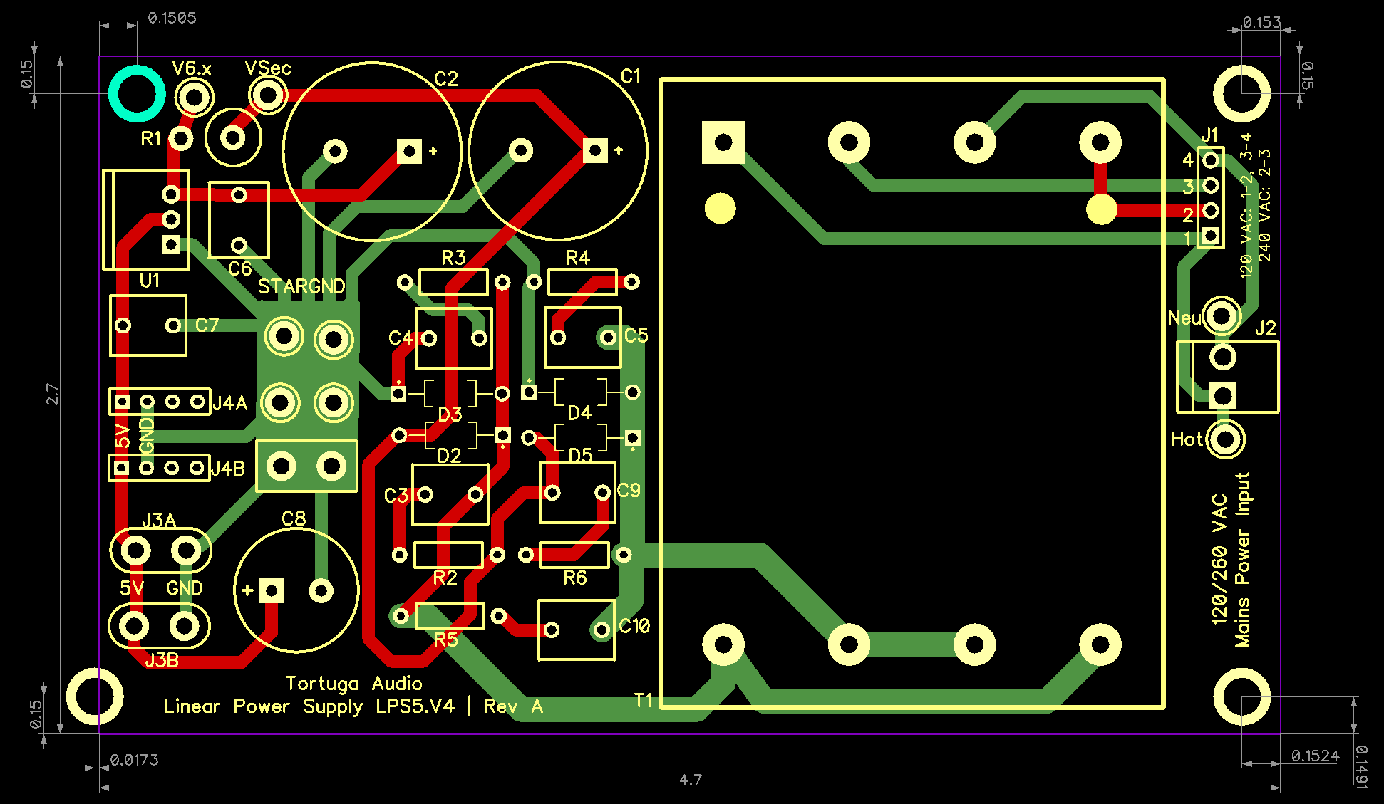 LPS5.V3 linear power supply PCB layout