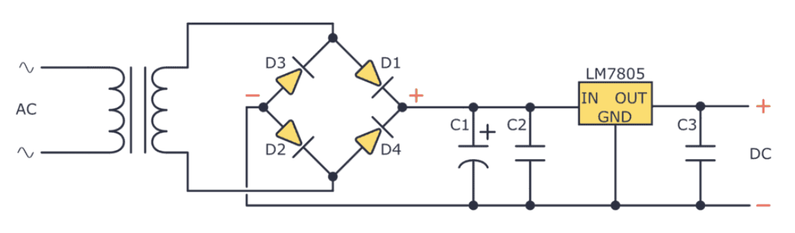 typical linear power supply schematic
