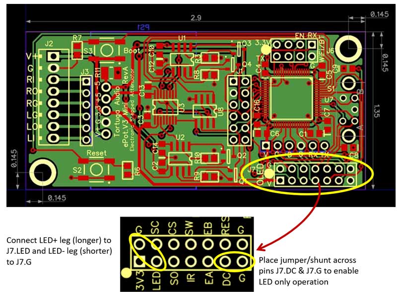 v3 mini preamp controller | enabling LED only